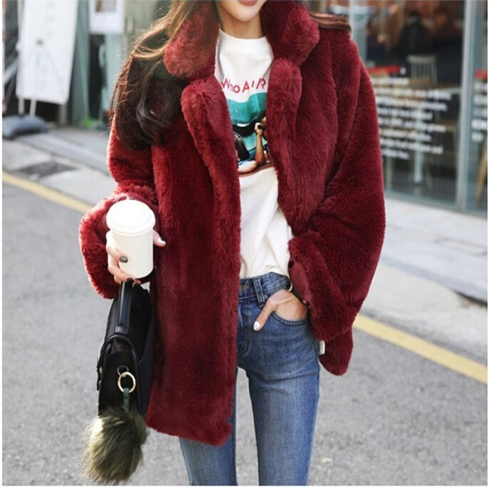 Winter Korean Female Fur Coat Short Soft Rabbit Fur Jacket