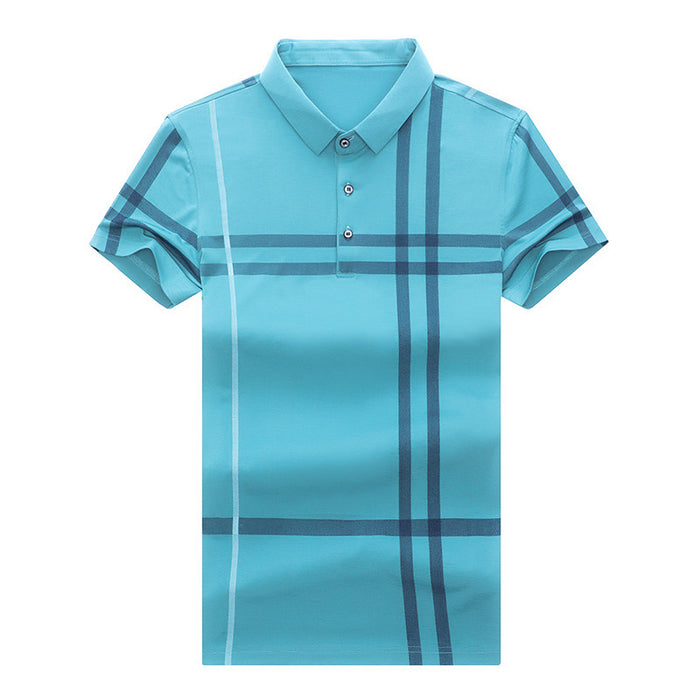 Men Summer Striped Polo Shirt