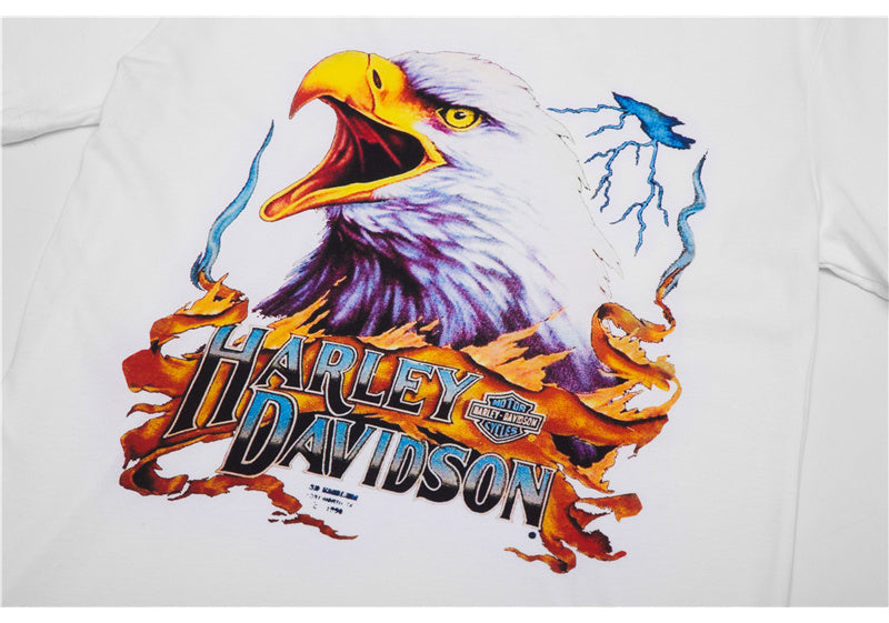 European And American High Street Style Rock Metal Eagle Print T-shirt