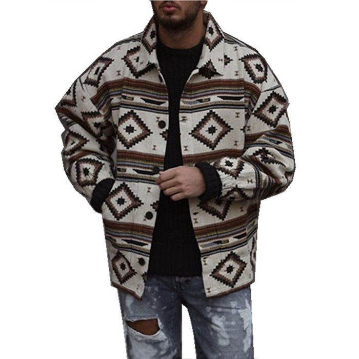 Youth Lapel Fashion Printed Jacket Jacket Men