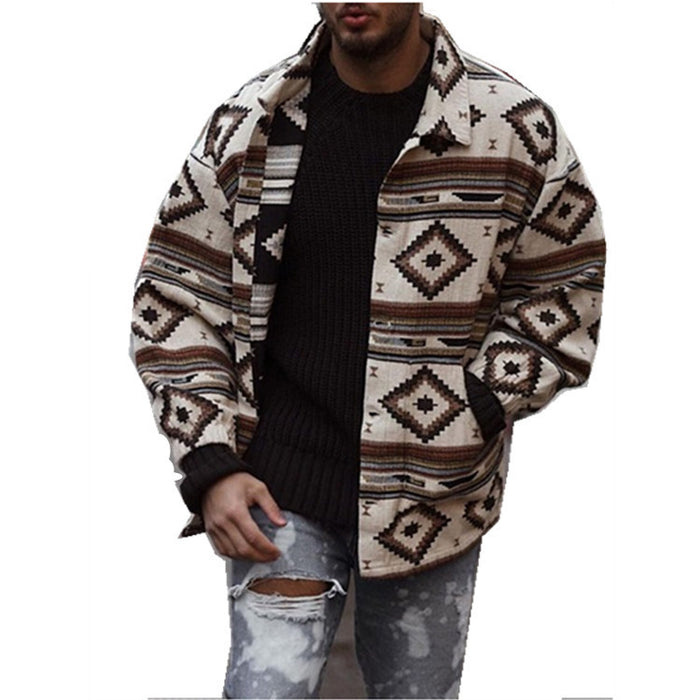 Youth Lapel Fashion Printed Jacket Jacket Men