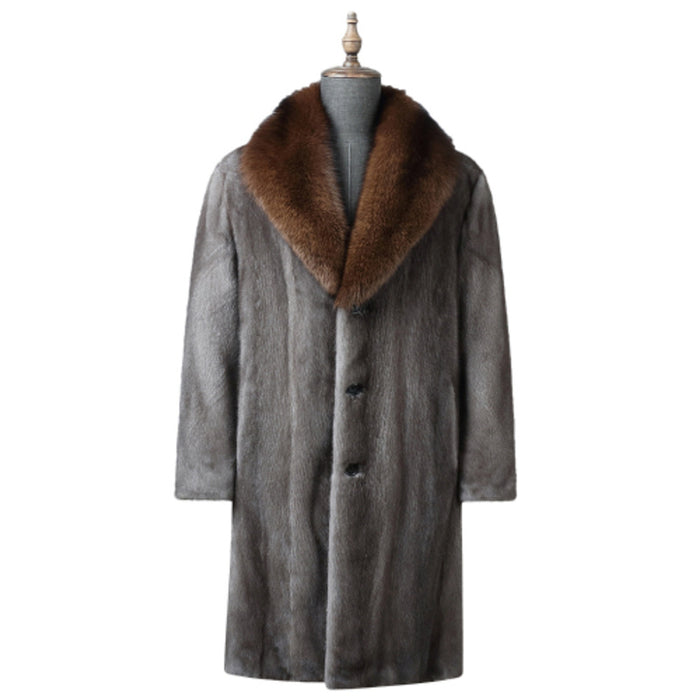 Thick Fur Long Coat Men Autumn Winter New Casual Warm