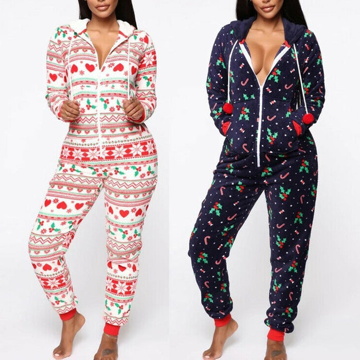 Hooded Nightwear for women Christmas Pajamas set