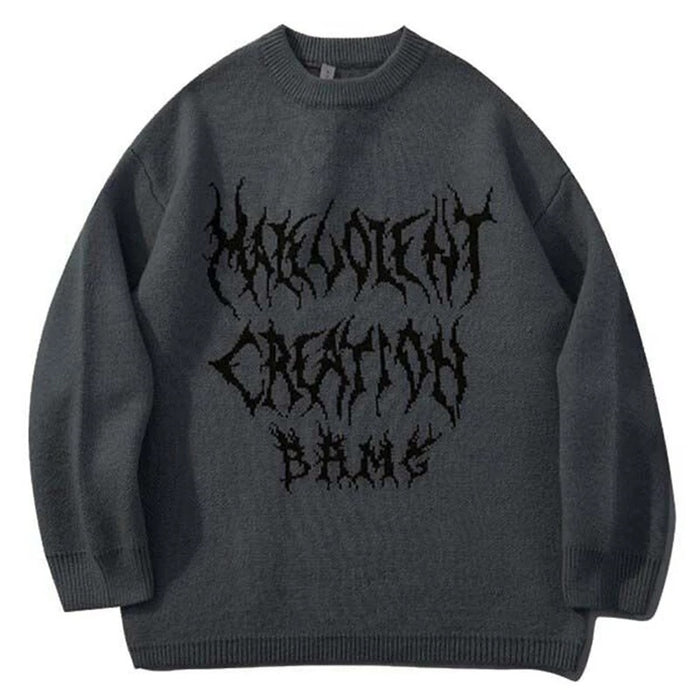 Graffiti Knitted Sweaters Men Hip Hop Print Setwear Jumper