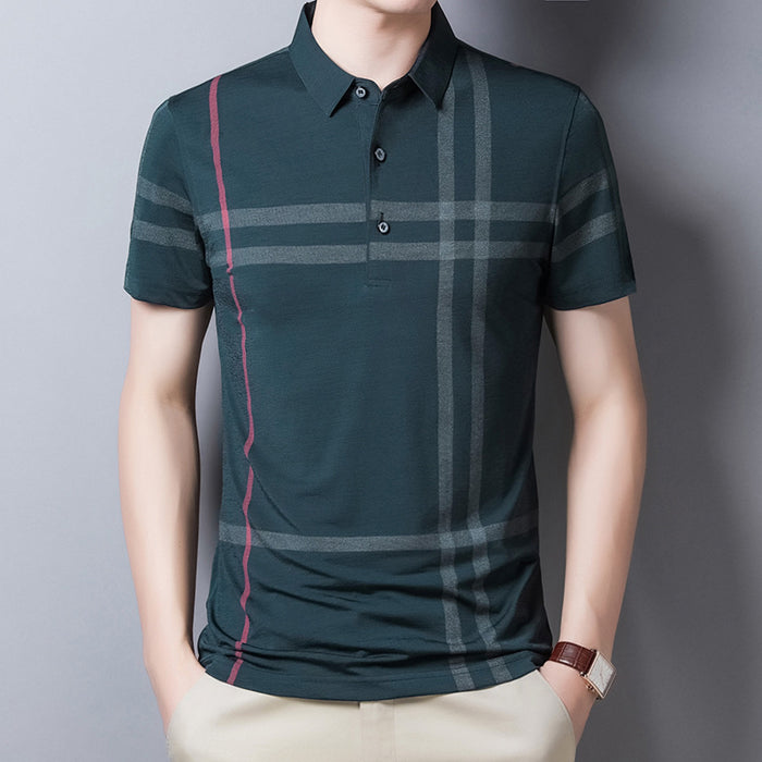 Men Summer Striped Polo Shirt