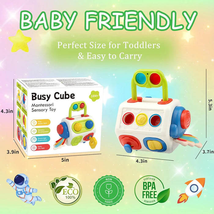 9 In 1 Busy Cube Baby & Toddler Toys Montessori Sensory Toys For Toddlers