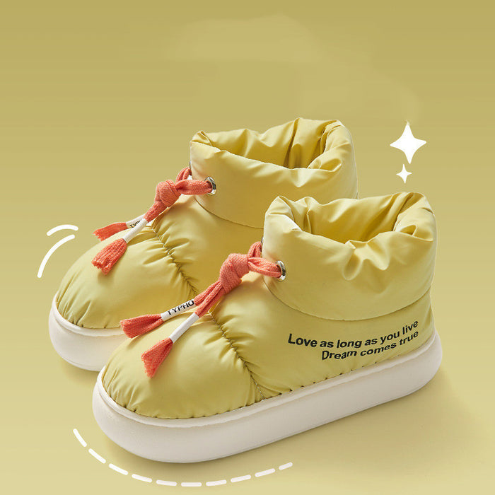 Winter Drawstring Cotton Shoes Indoor Outdoor Waterproof