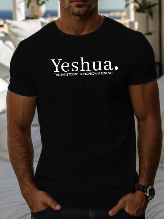 YESHUA Printed T-shirt, Men's T-shirt, Summer Casual Short Sleeved T-shirt