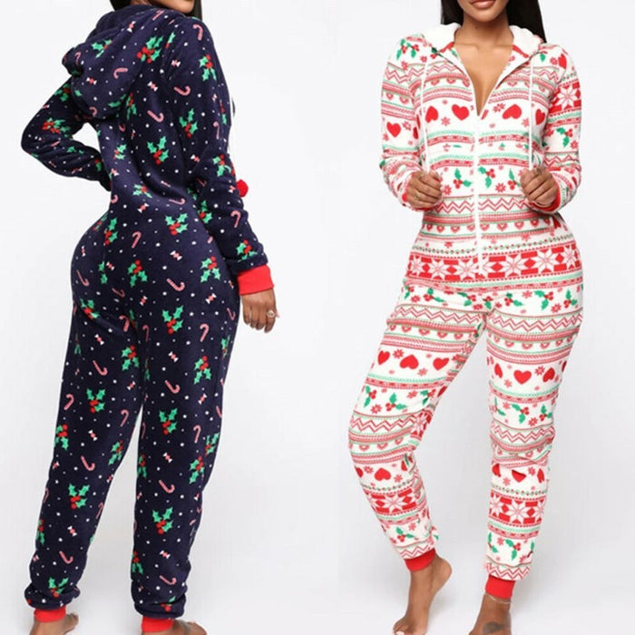 Hooded Nightwear for women Christmas Pajamas set