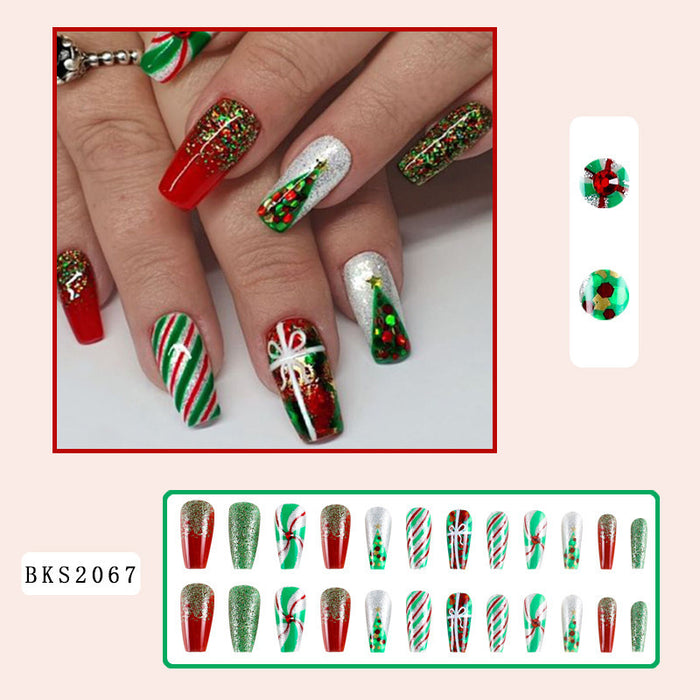 Women's Fashion Christmas Nail Tip Finished Product