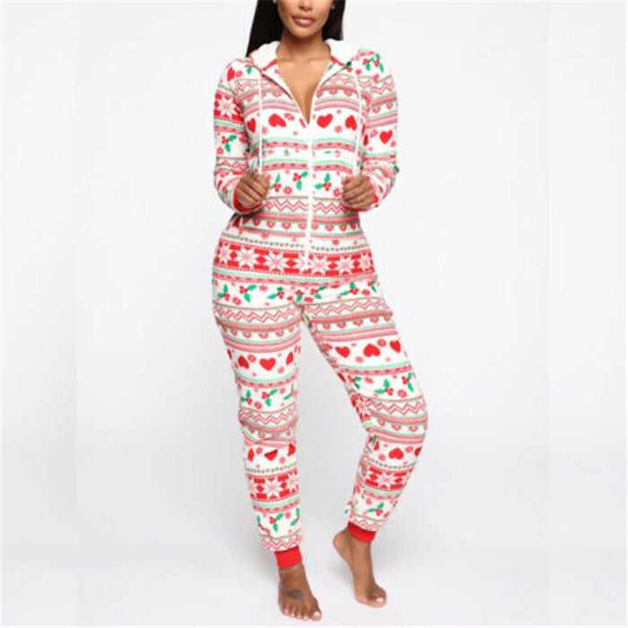 Hooded Nightwear for women Christmas Pajamas set