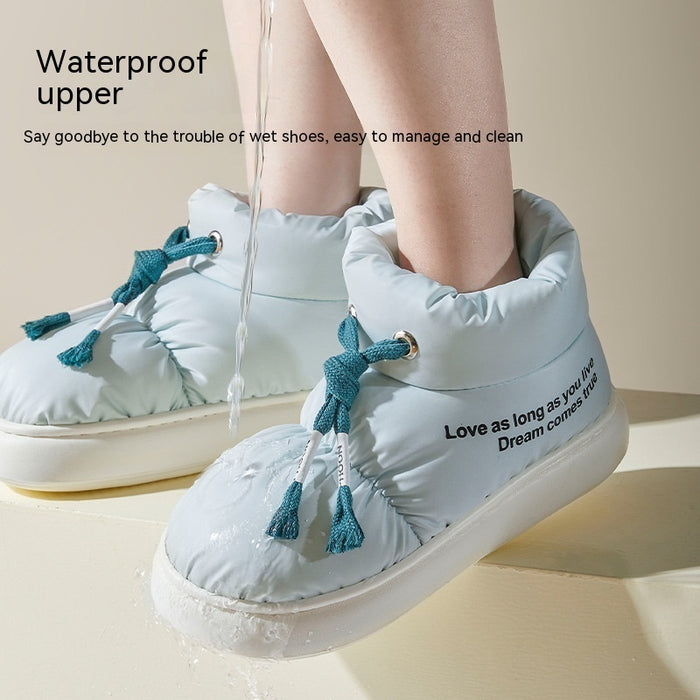 Winter Drawstring Cotton Shoes Indoor Outdoor Waterproof