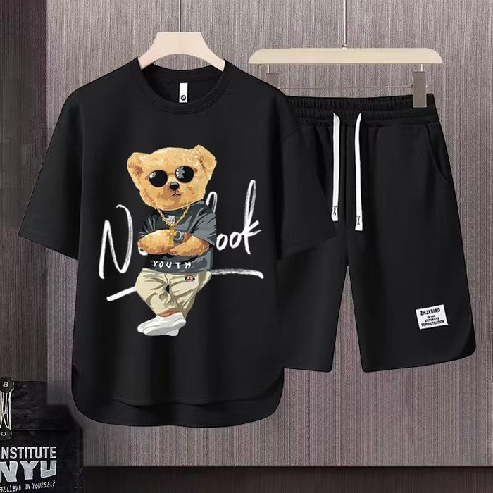 Short-sleeved T-shirt Summer Men Leisure Set Teenagers