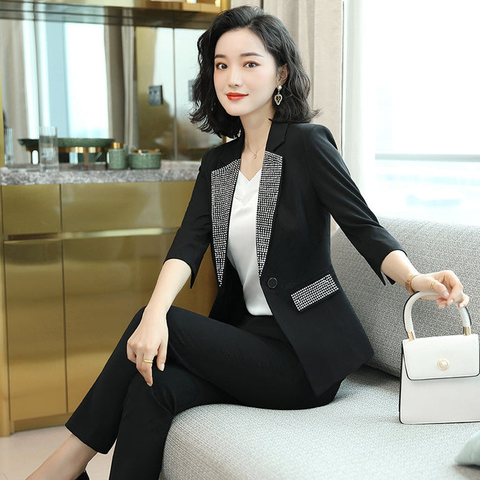 Suit Suit Women Summer Thin New Temperament Yellow Small Suit