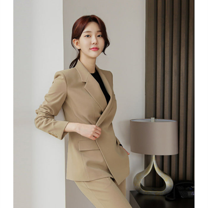 Lace-up Waist Suit Jacket Trouser Suit Women