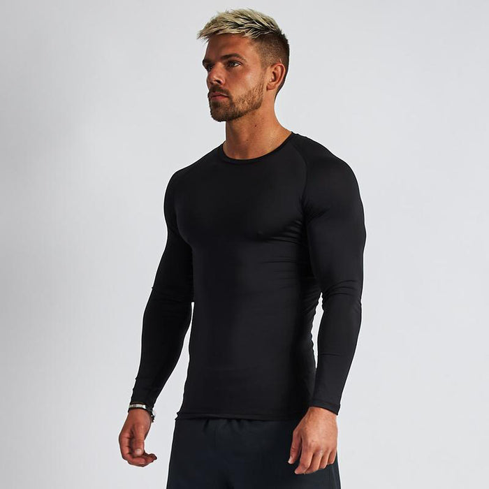 Quick Drying Fitness Stretch Long Sleeved Shirt For Men