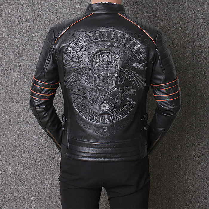 Harley Genuine Leather Clothes Men's Motorcycle Riding Motorcycle Clothing Slim Fit