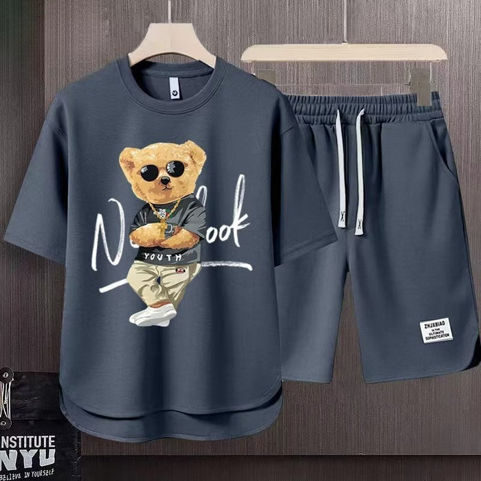 Short-sleeved T-shirt Summer Men Leisure Set Teenagers