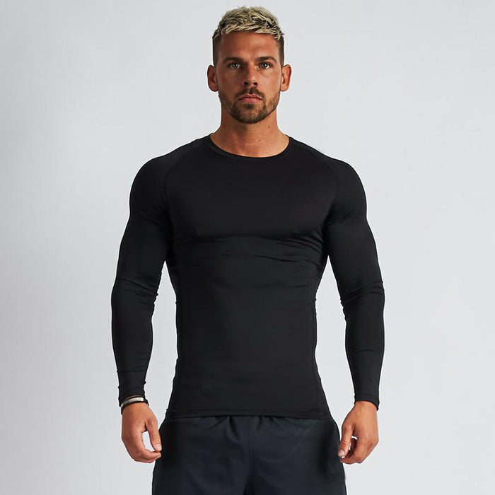 Quick Drying Fitness Stretch Long Sleeved Shirt For Men